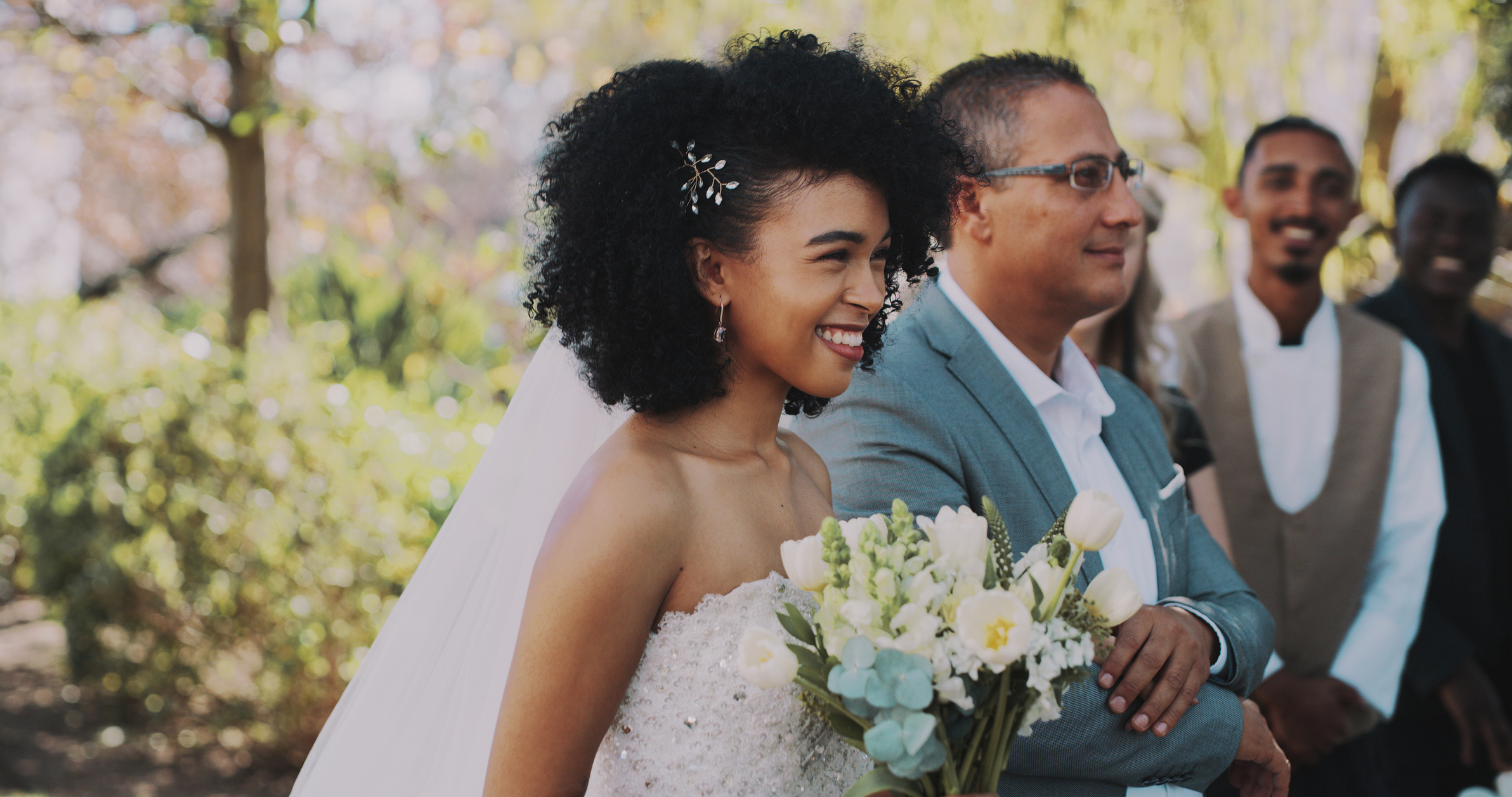 happy engaged couple