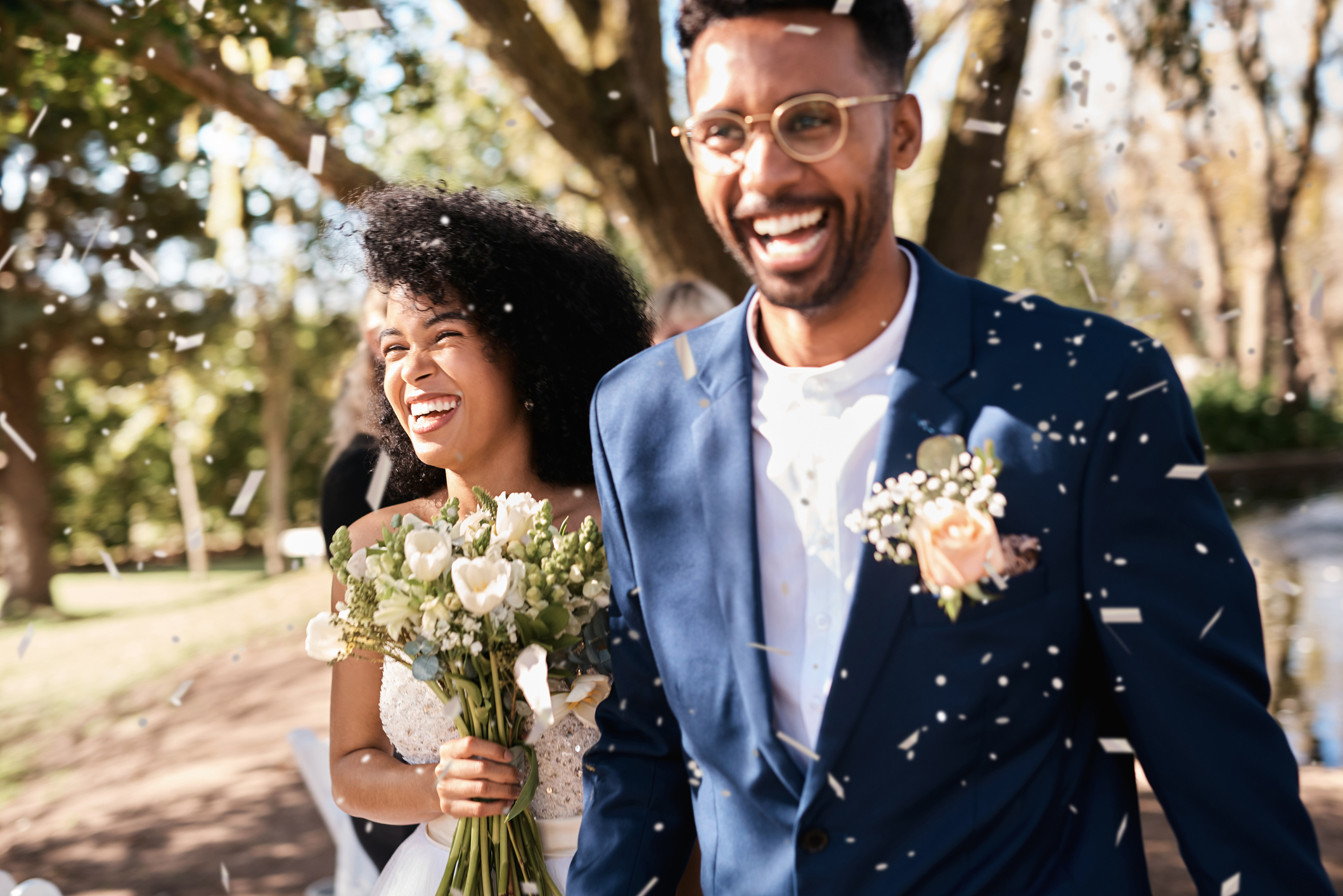 happy engaged couple