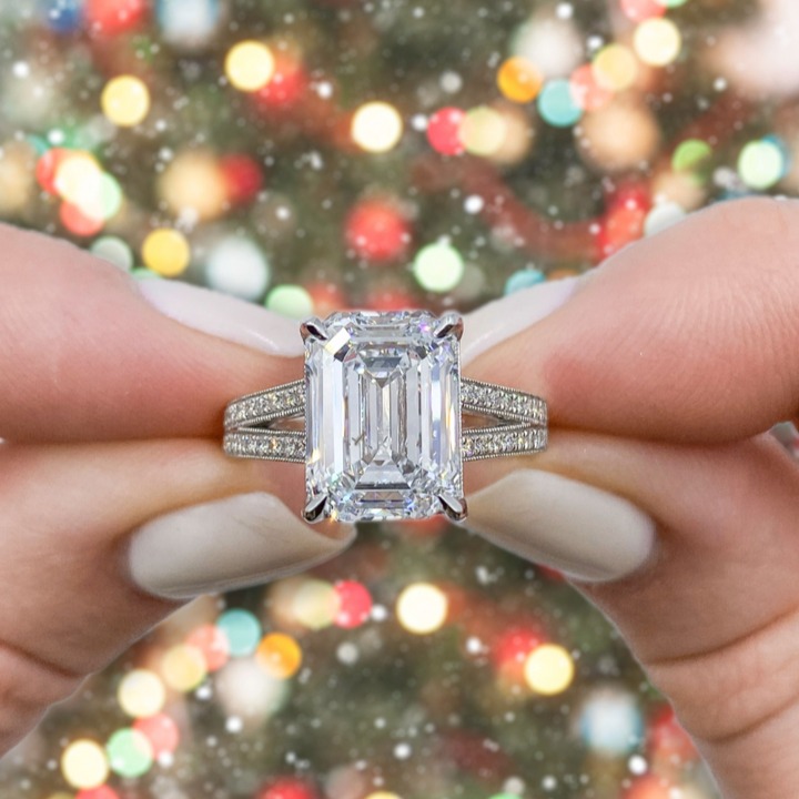 happy engaged couple