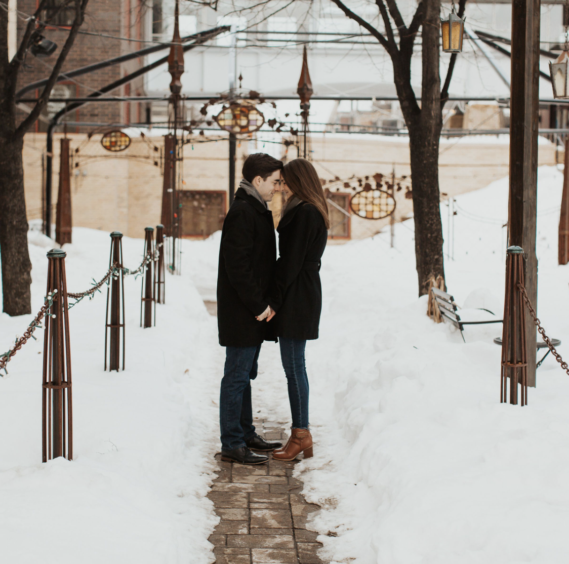 happy engaged couple