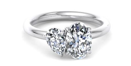 white gold-two stone diamond ring