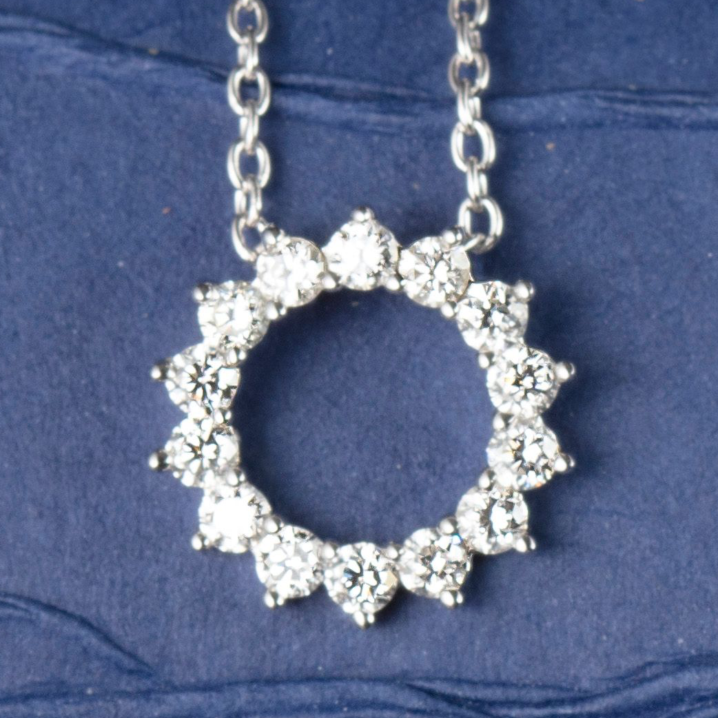 open circle diamond pendant