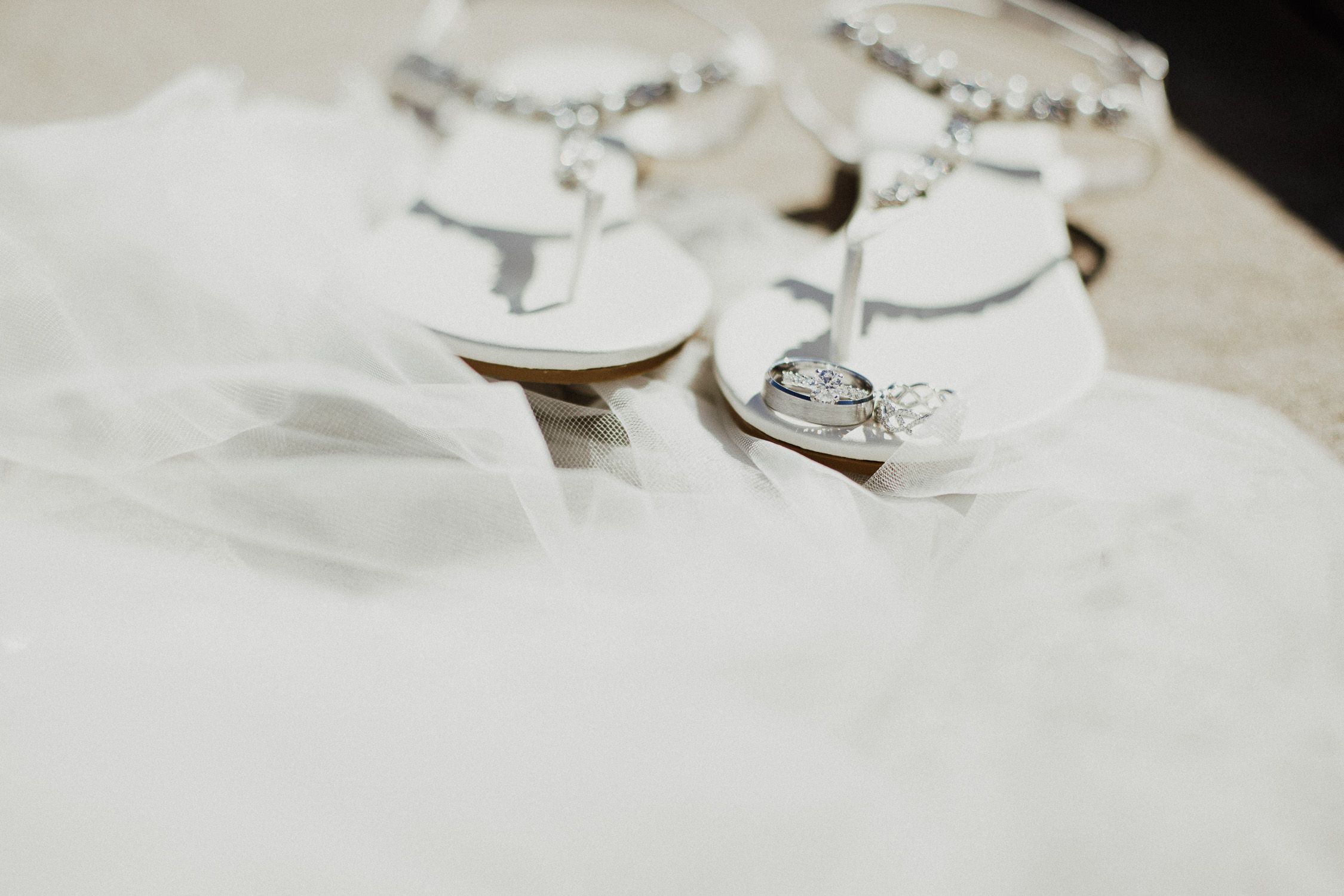 wedding rings with wedding sandals