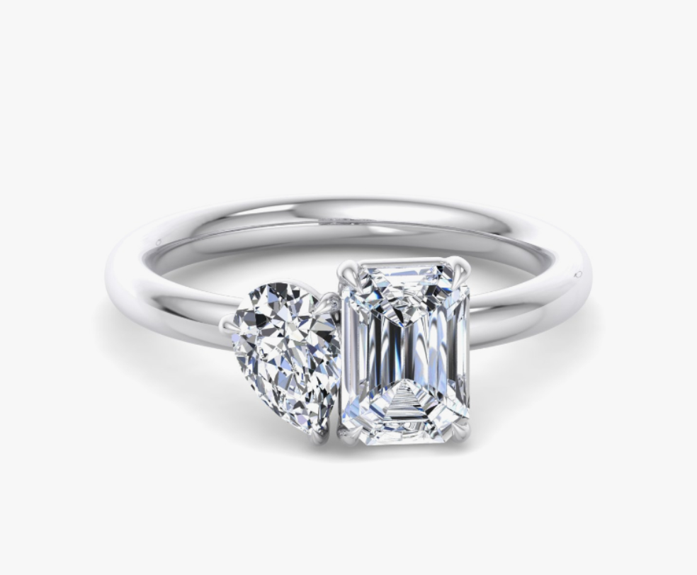toi et moi engagement ring