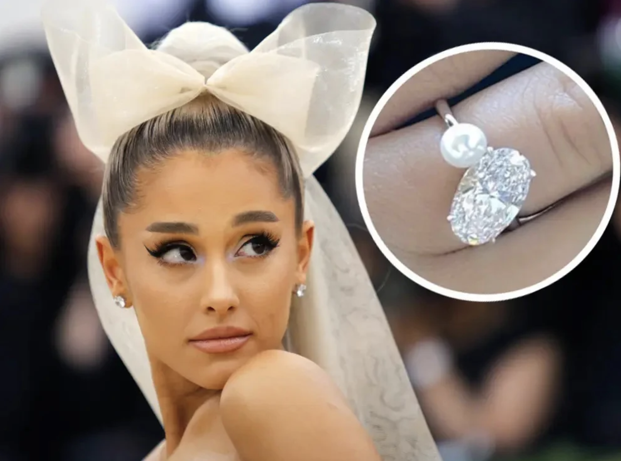 Arianna Grande's asymmetrical engagement ring