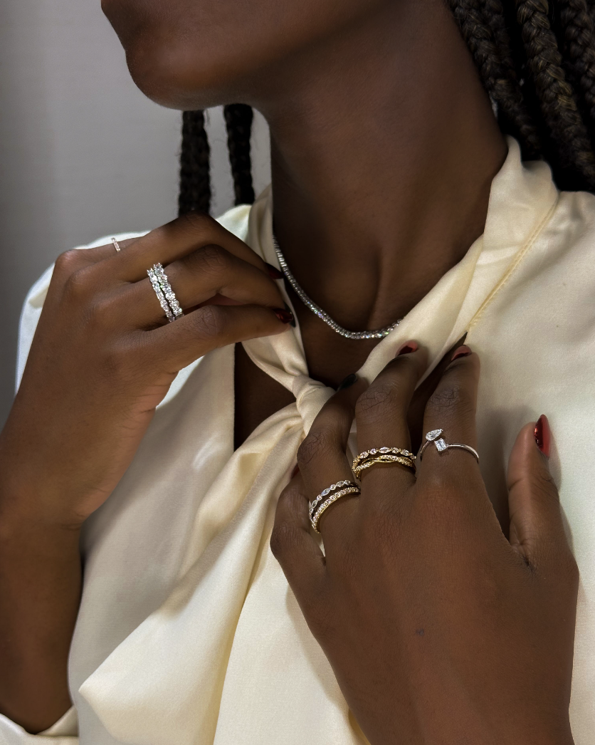 beautiful black woman in diamond jewelry