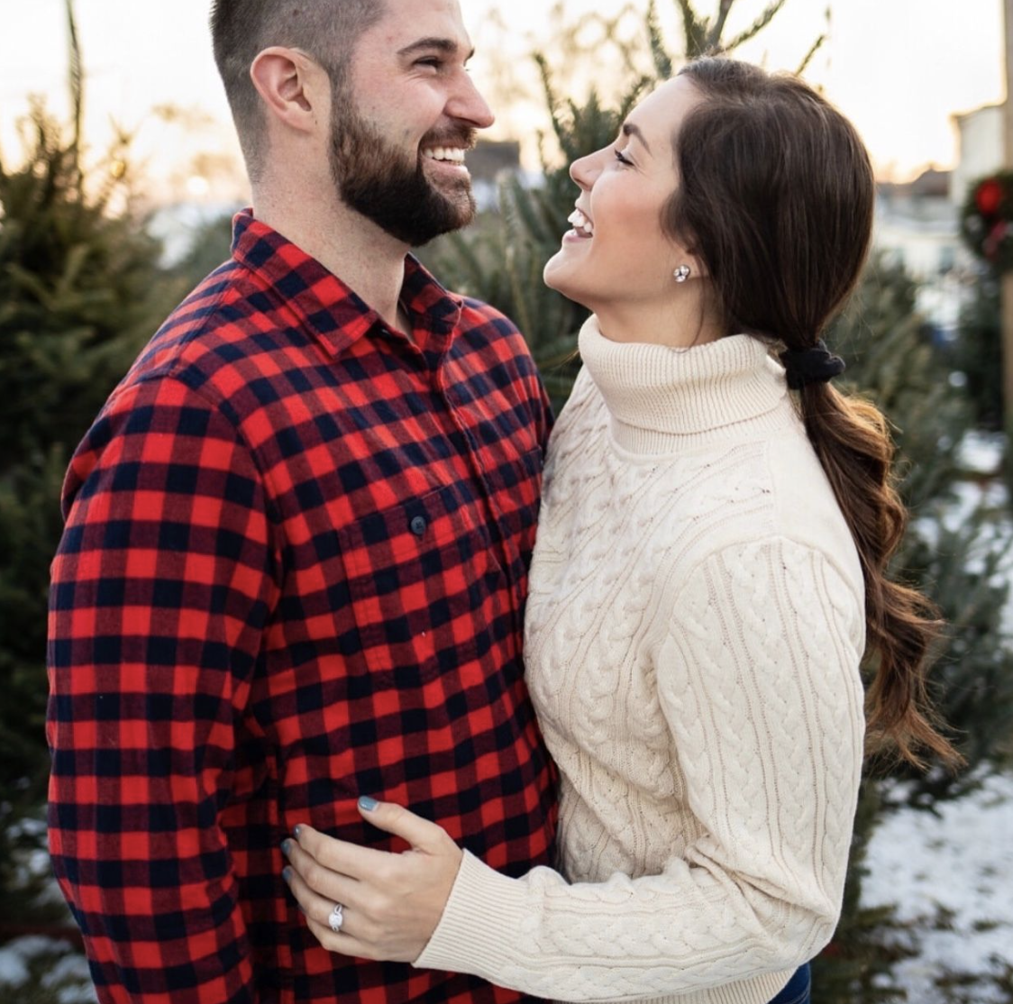 happy engaged couple