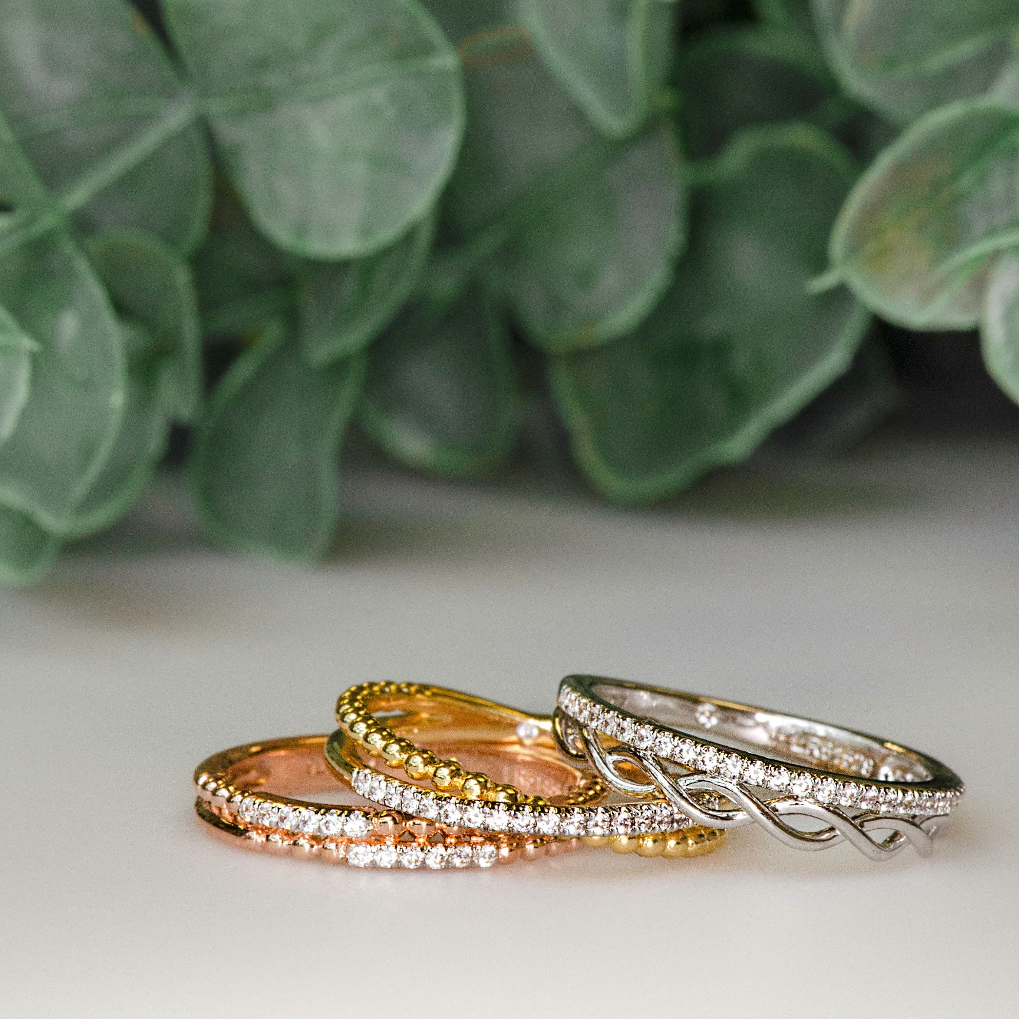 stackable diamond rings