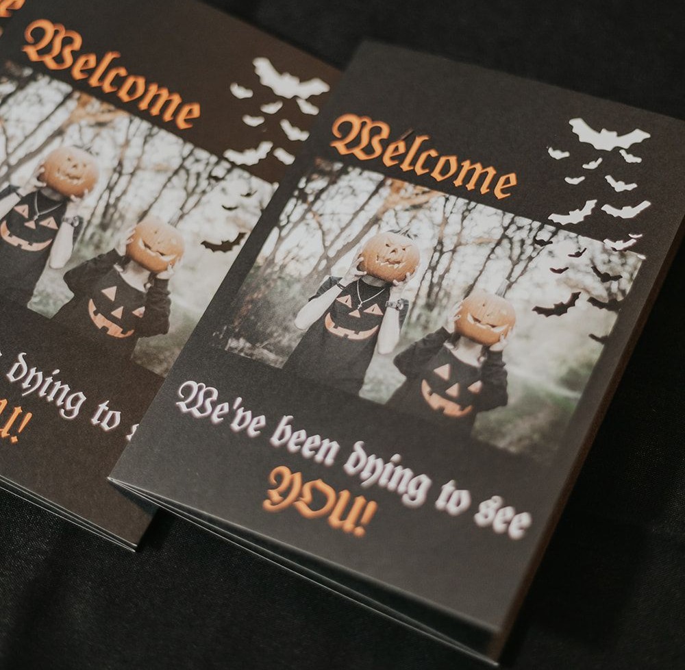 halloween-themed wedding program