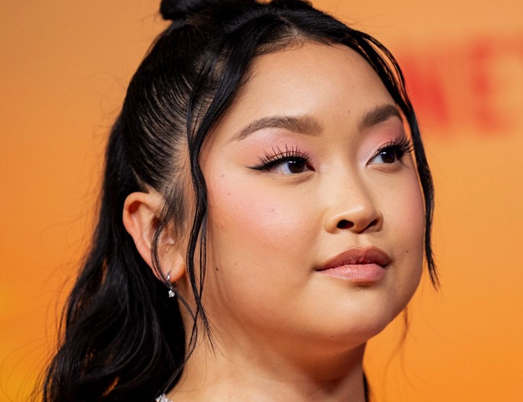 Lana Condor Diamond Drop Huggie Earrings