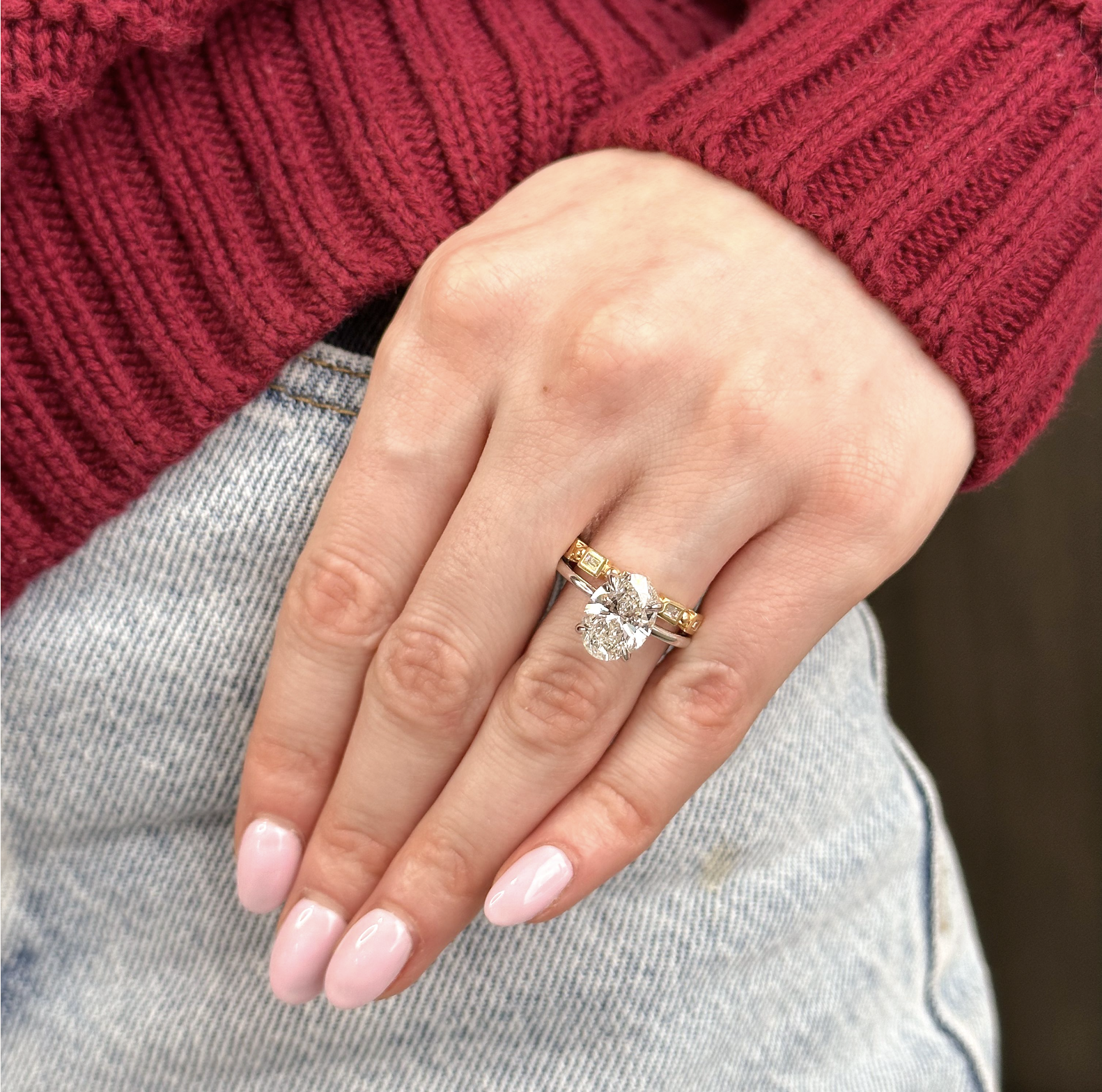 happy engaged couple