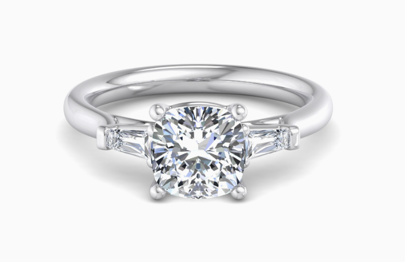 white gold cushion cut diamond engagement ring