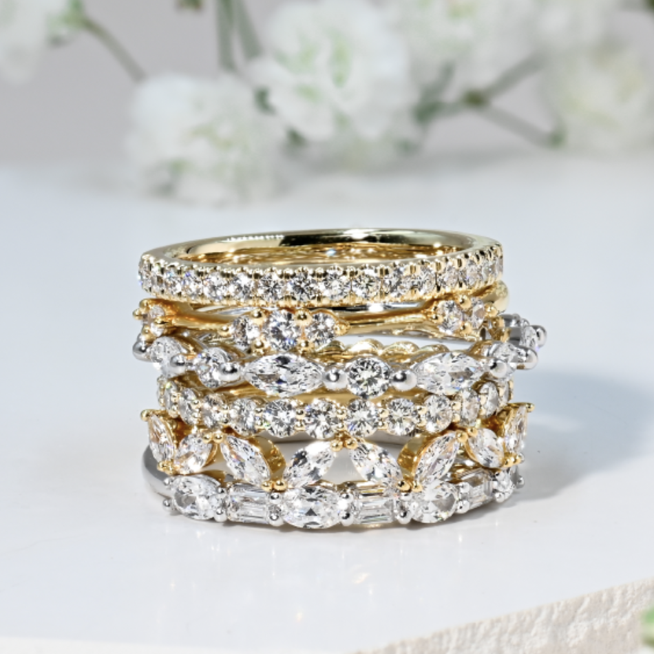 diamond stackable wedding bands