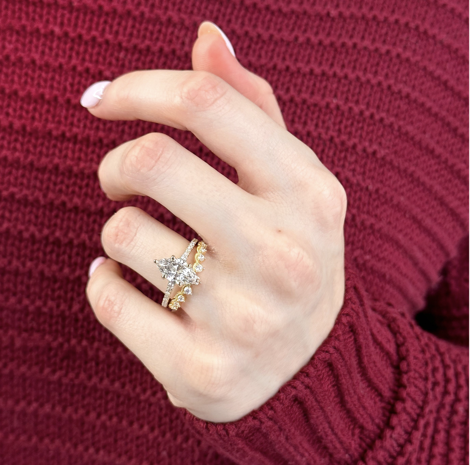 happy engaged couple