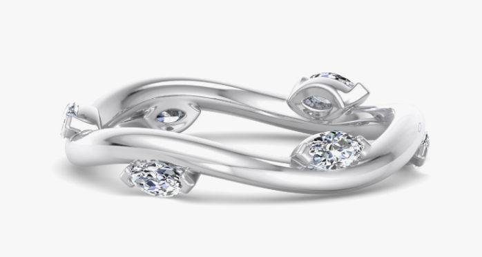 white gold marquise diamond wedding band