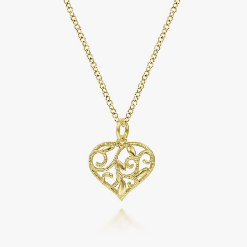 yellow gold charm necklace