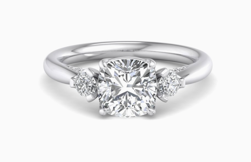 white gold cushion cut diamond engagement ring