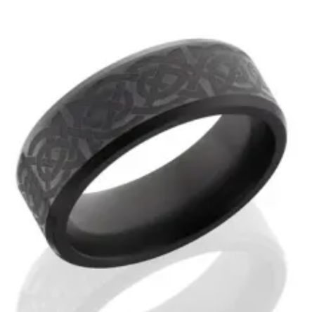 black diamond men's wedding band, celtic carved black diamond, carved black diamond men's band