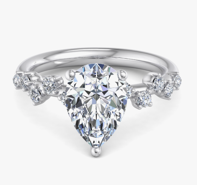 White Gold 'Jasmine' Pear Shaped Diamond