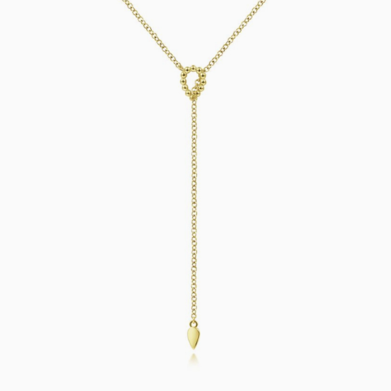 yellow gold lariat necklace
