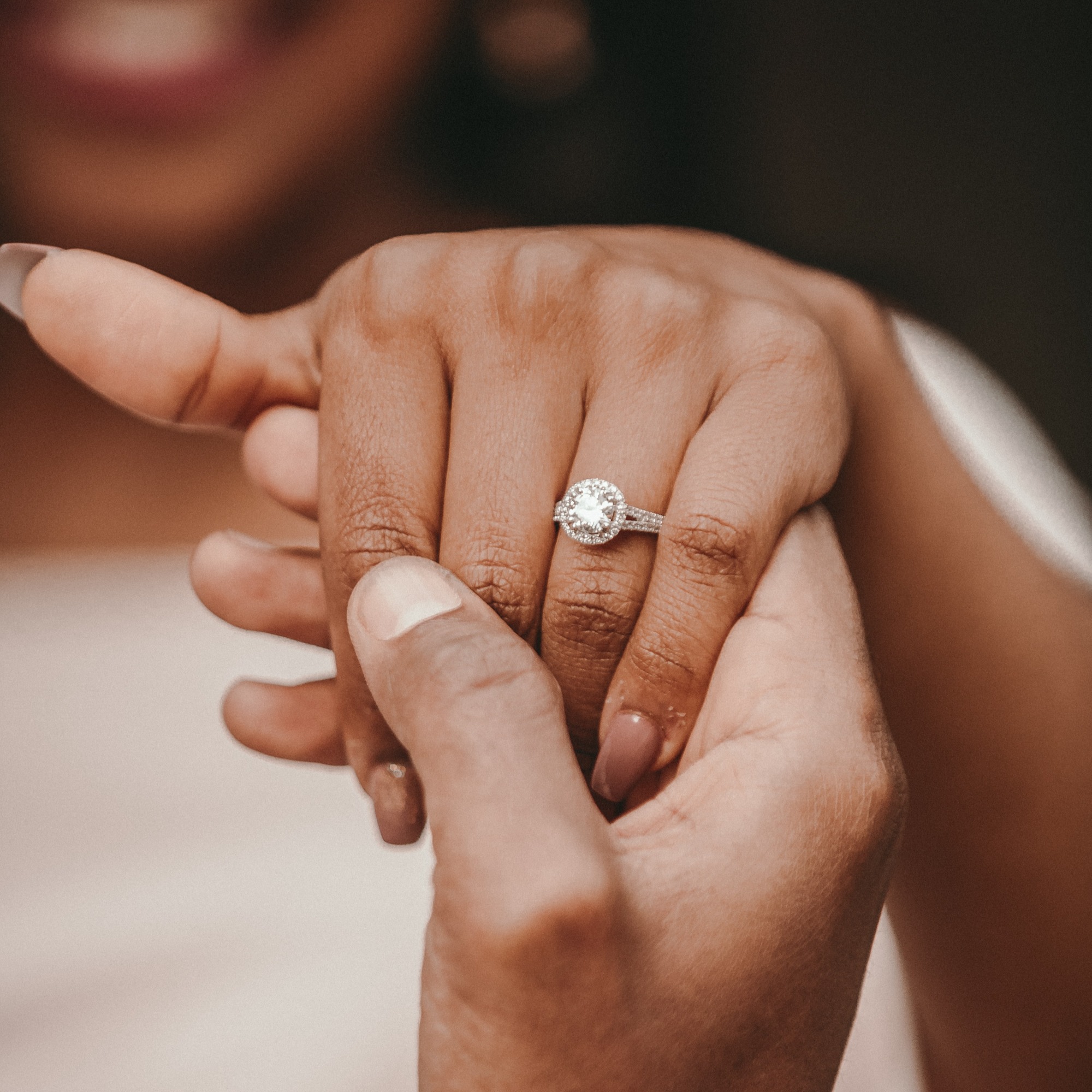 happy engaged couple