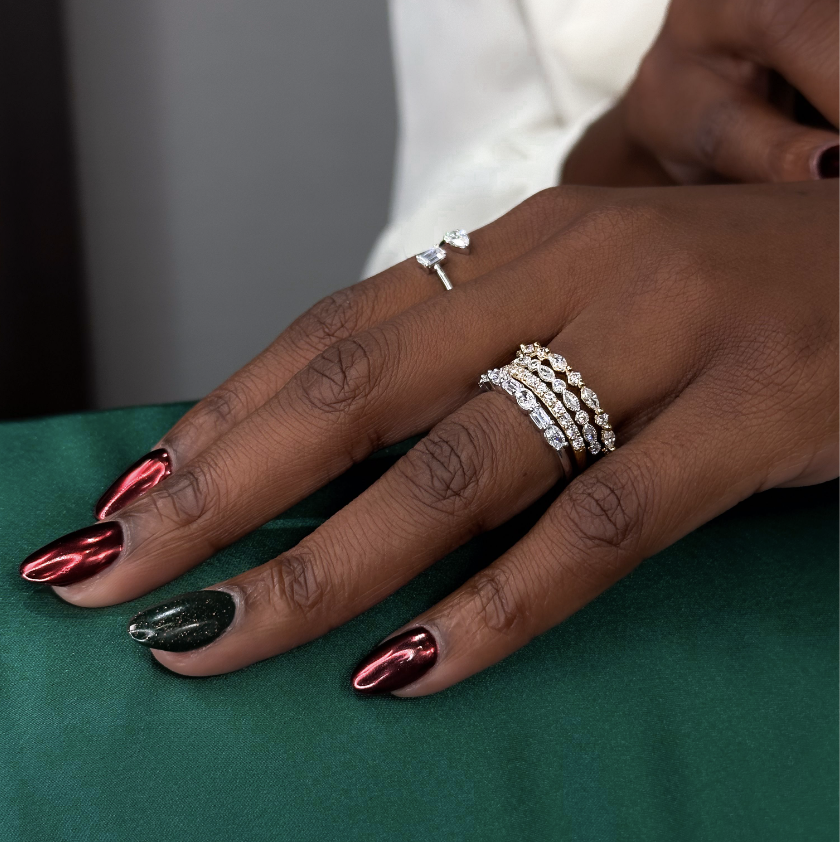 stackable diamond rings