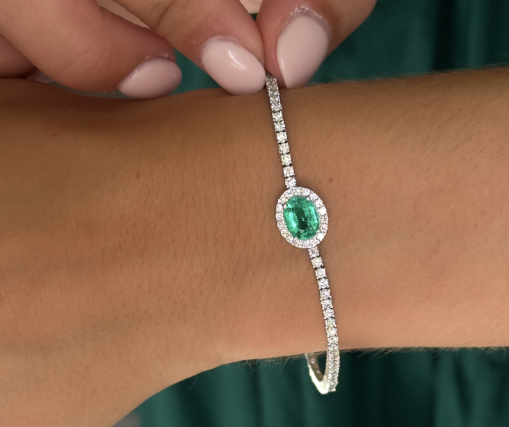 emerald and diamond bracelet