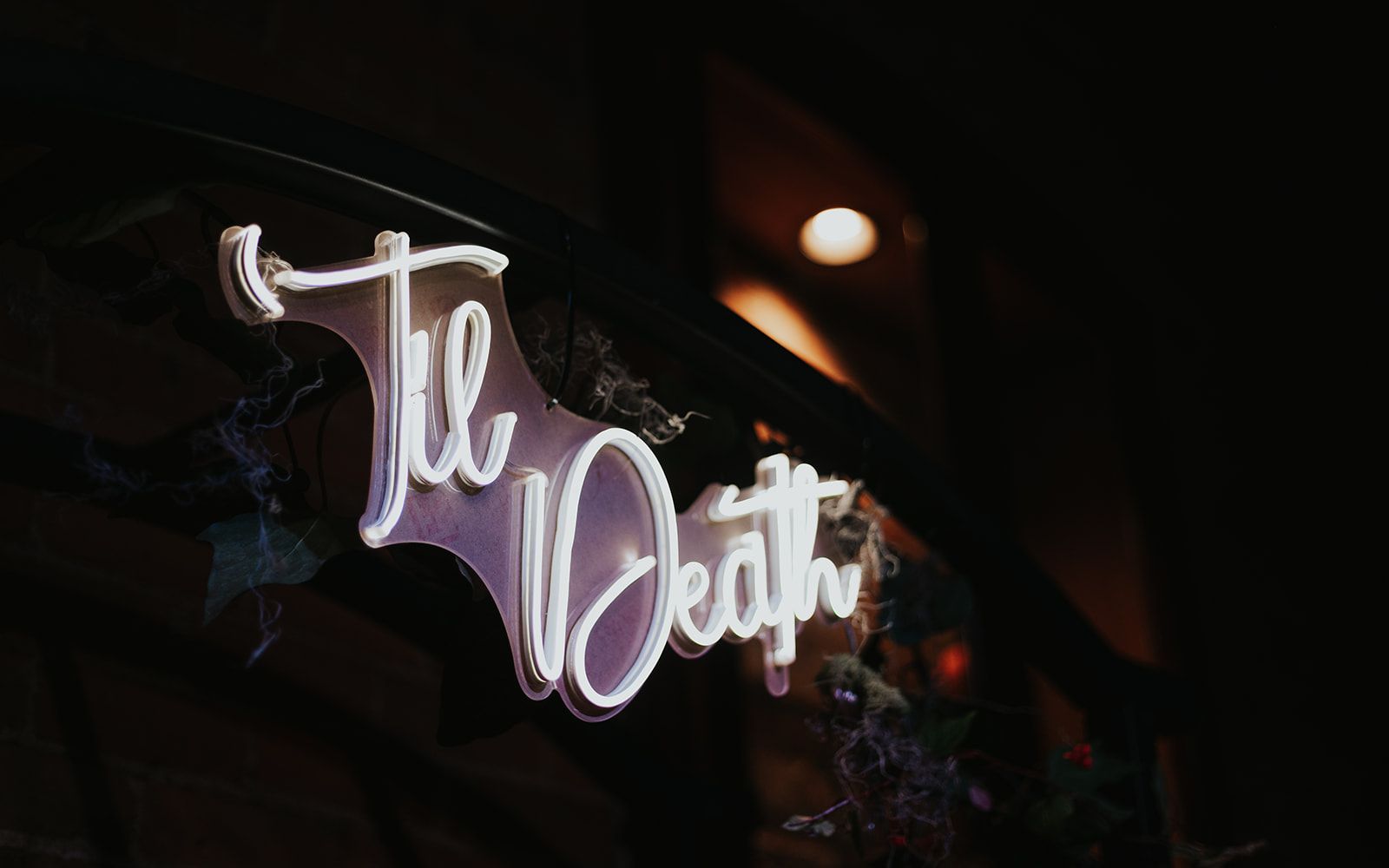wedding neon sign for halloween-themed wedding