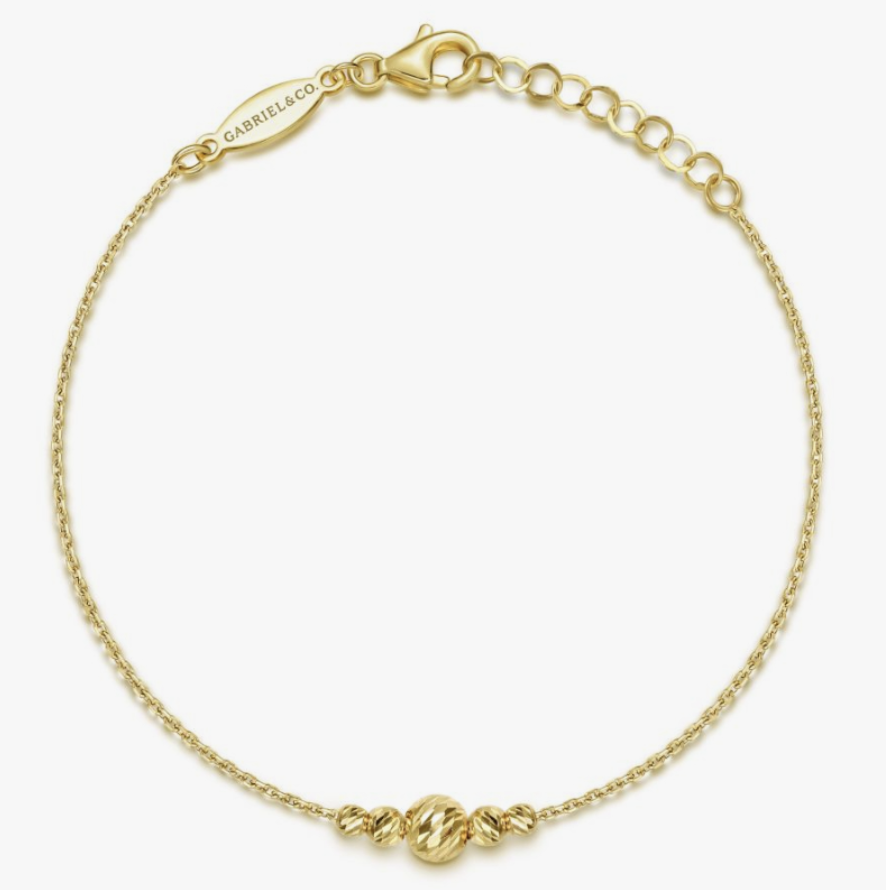 yellow gold bead bracelet