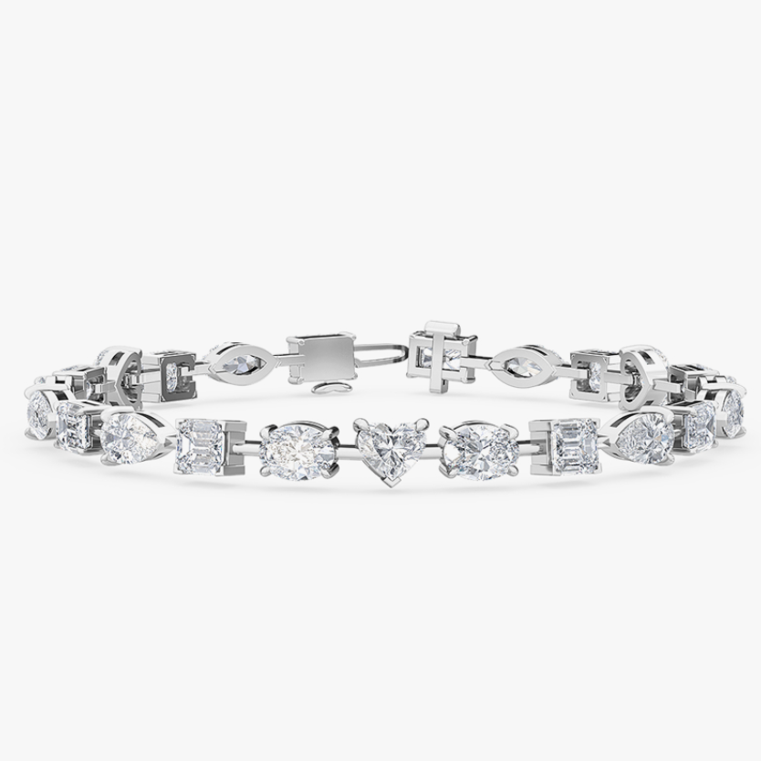 white gold mixed-shape diamond tennis bracelet