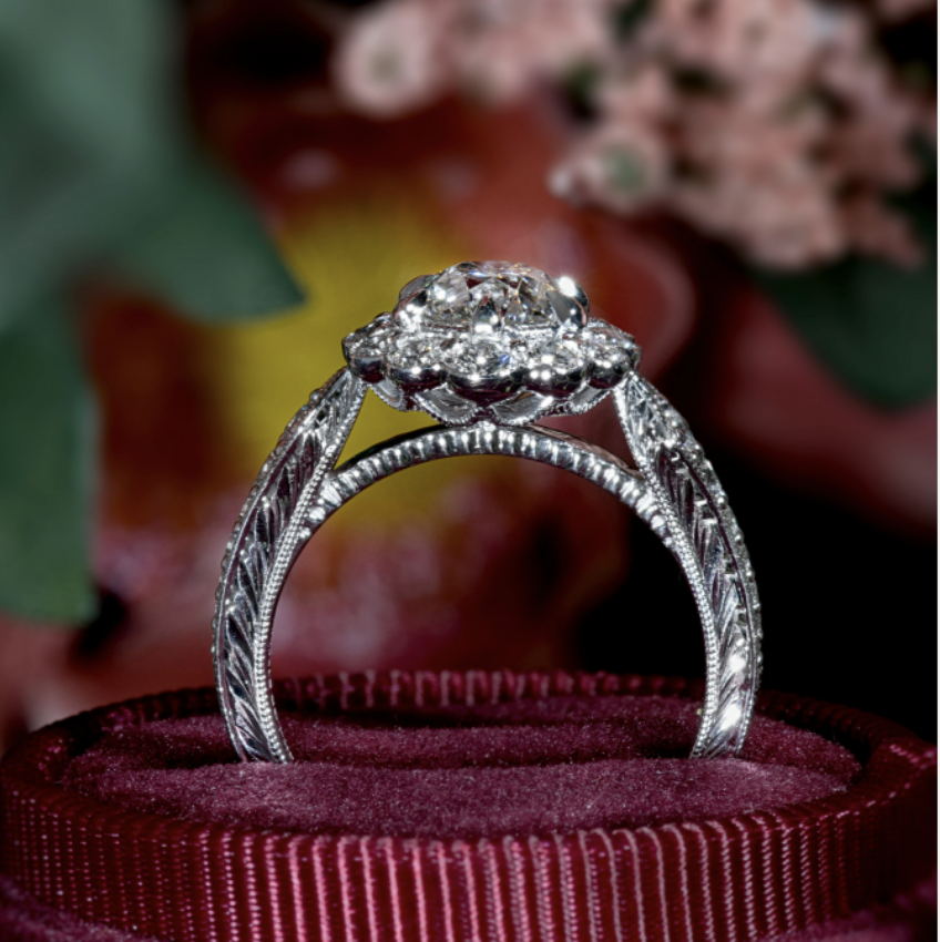 happy engaged couple