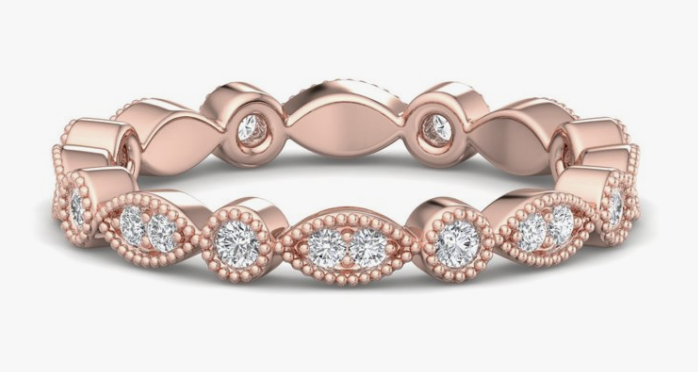 rose gold nature-inspired wedding band