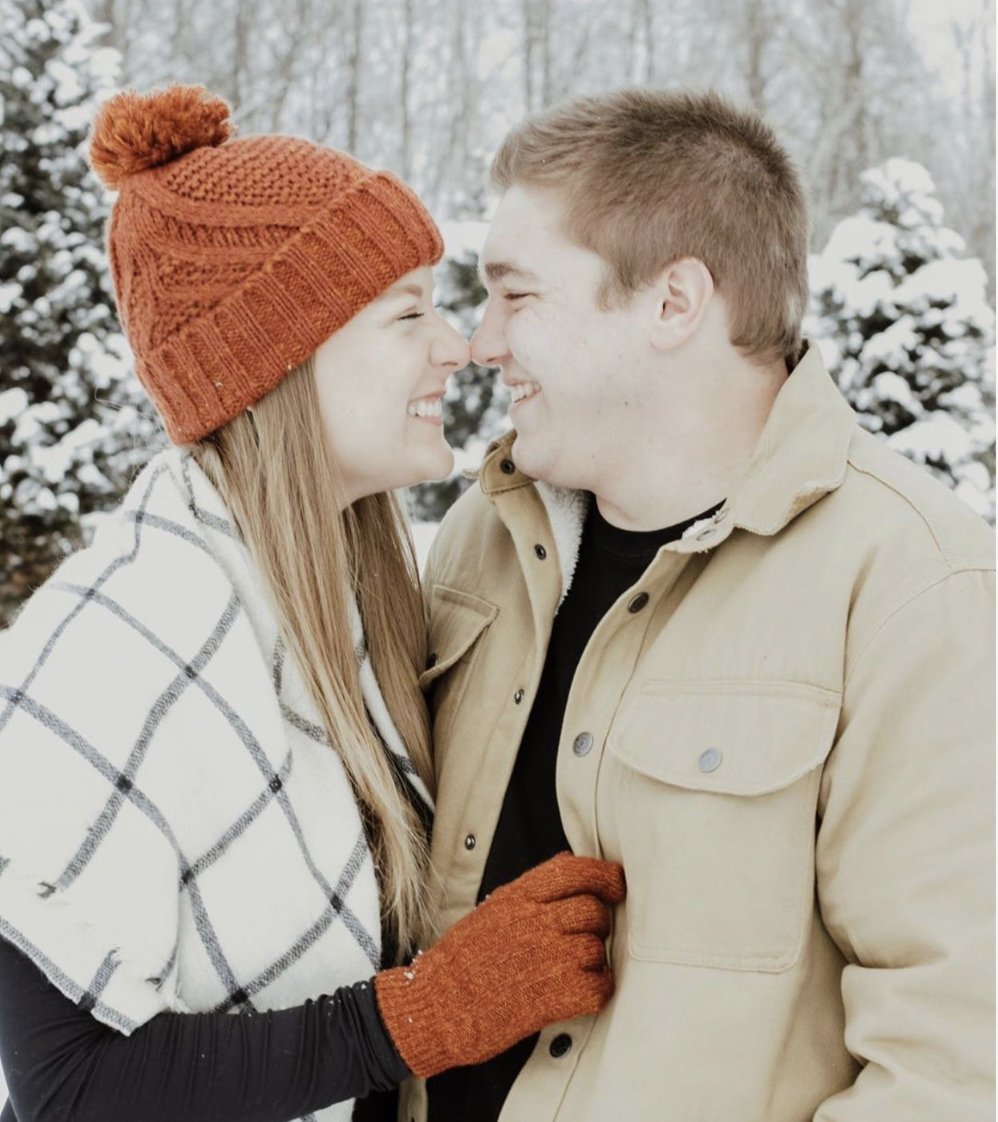 happy engaged couple