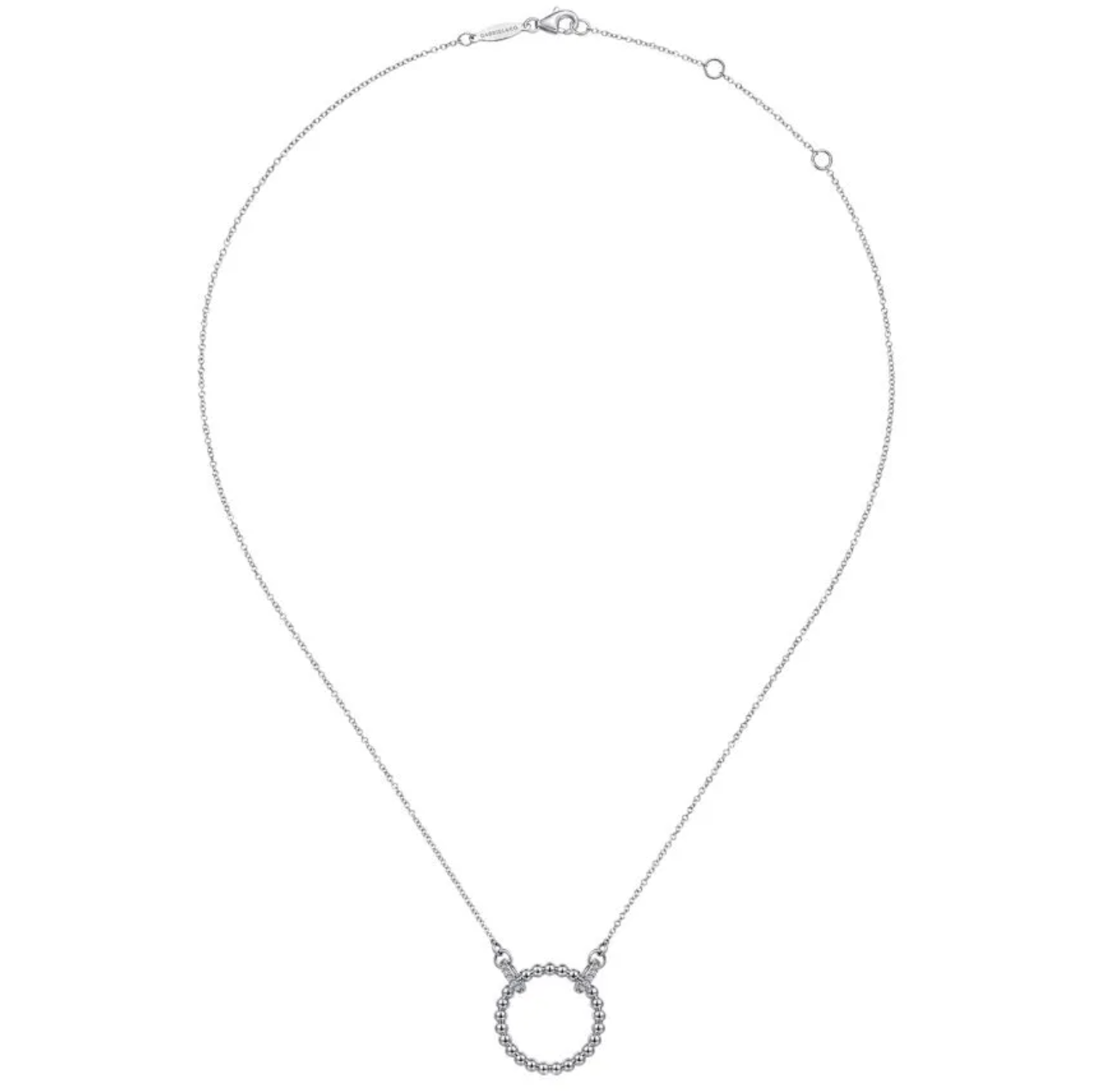 sterling silver bead circle necklace