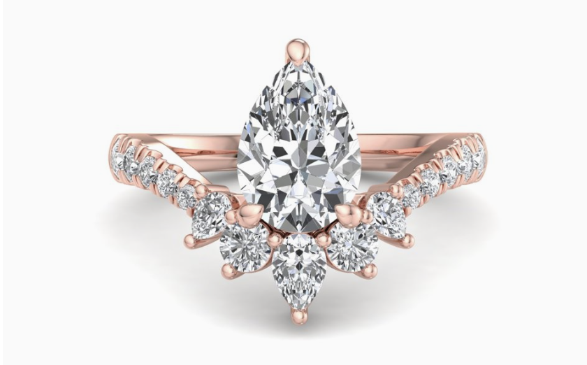 rose gold nature inspired engagement ring