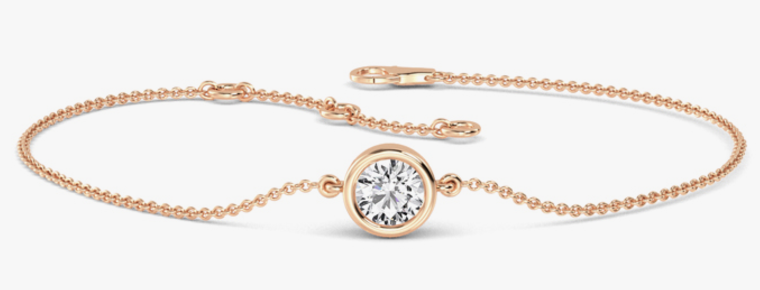 bezel mounted solitaire bracelet