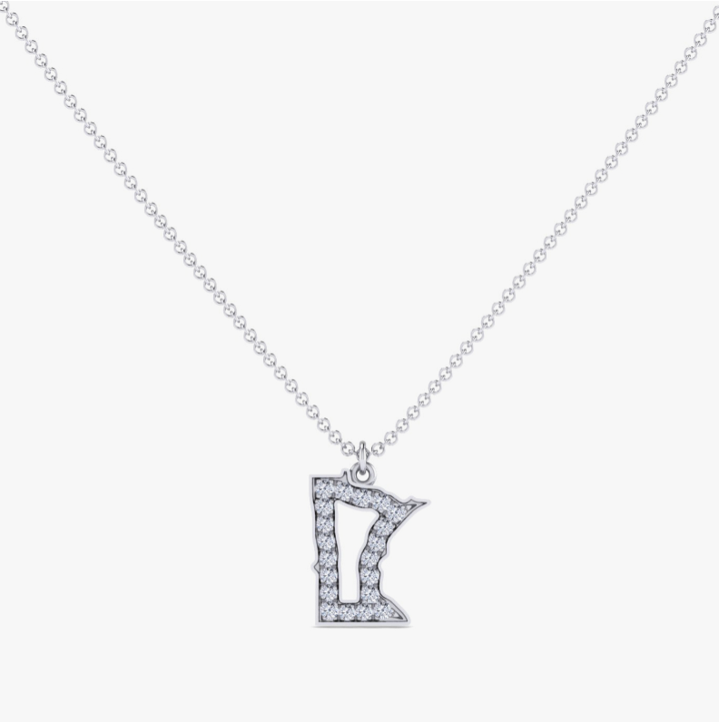 Minnesota Diamond and Sterling Silver necklace