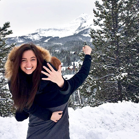 happy engaged couple