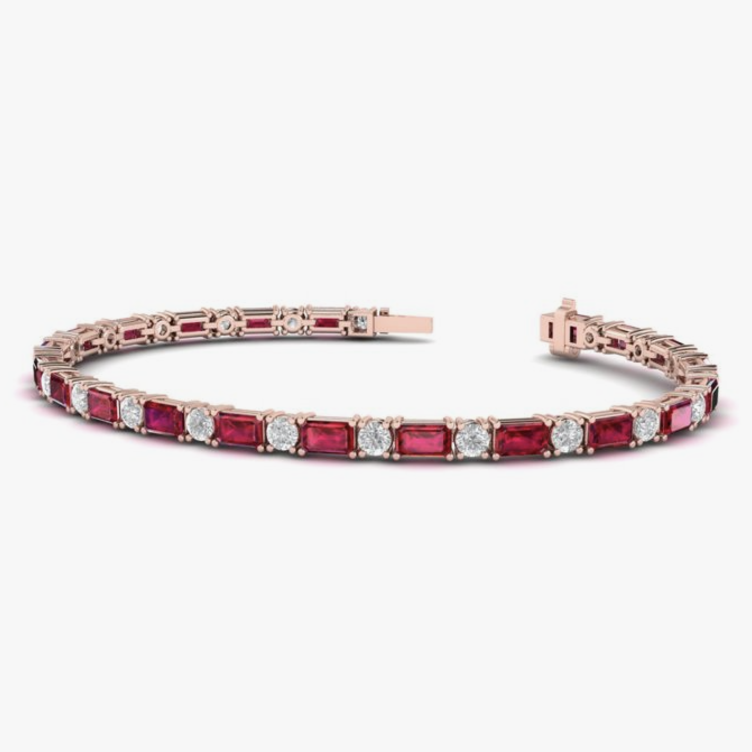 ruby and diamond tennis bracelet
