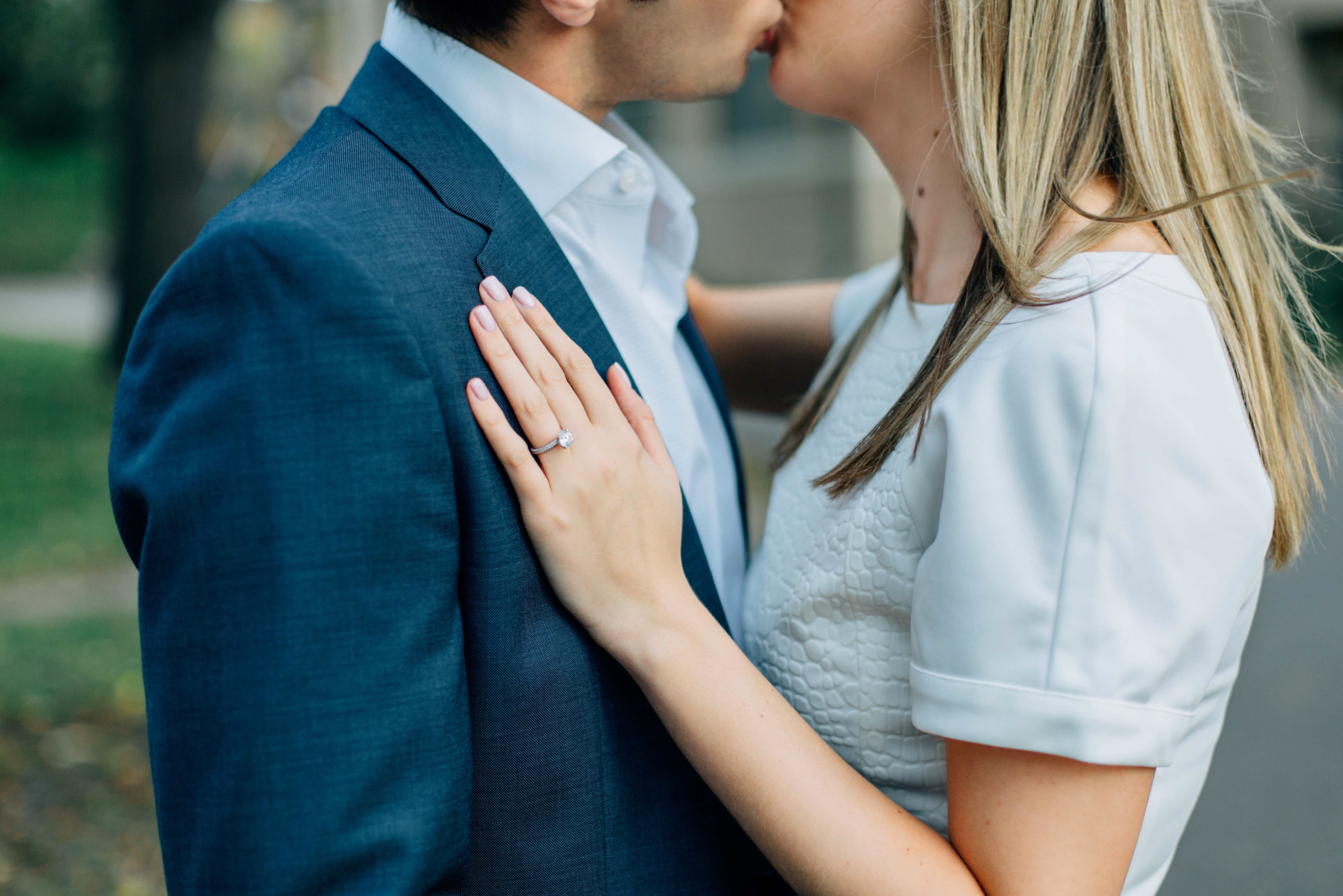 happy engaged couple