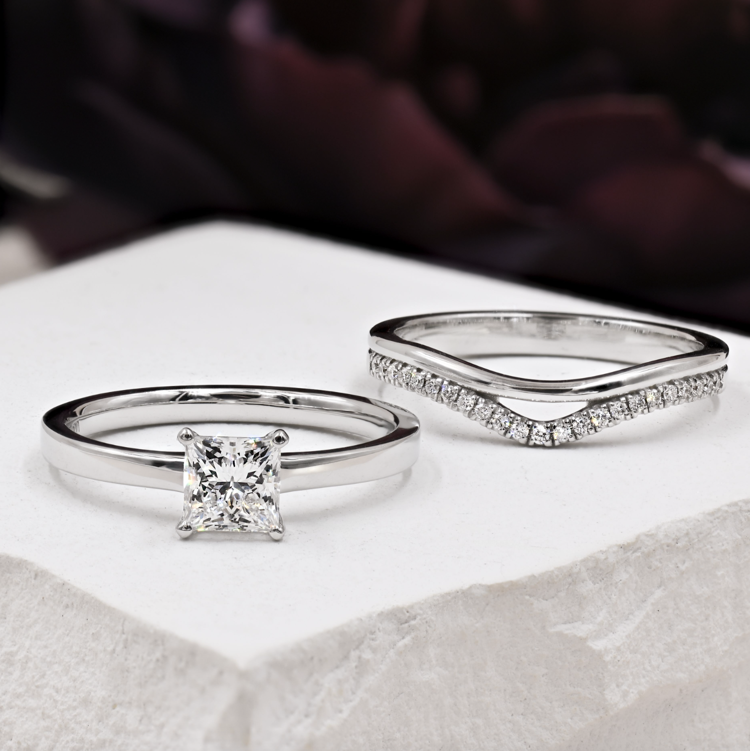 white gold radiant diamond