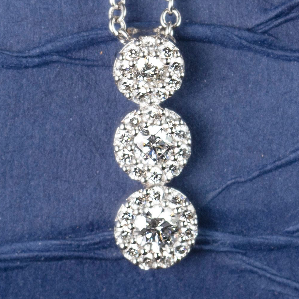 three-stone diamond pendant