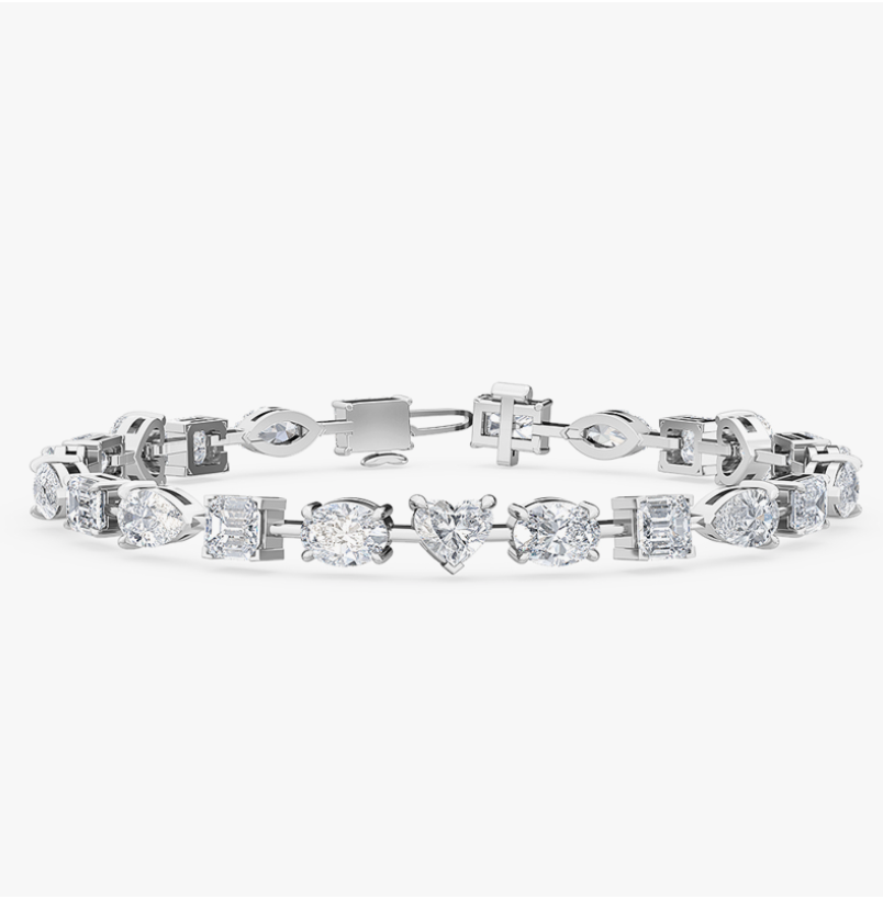 lab-grown multi-shaped diamond tennis bracelet
