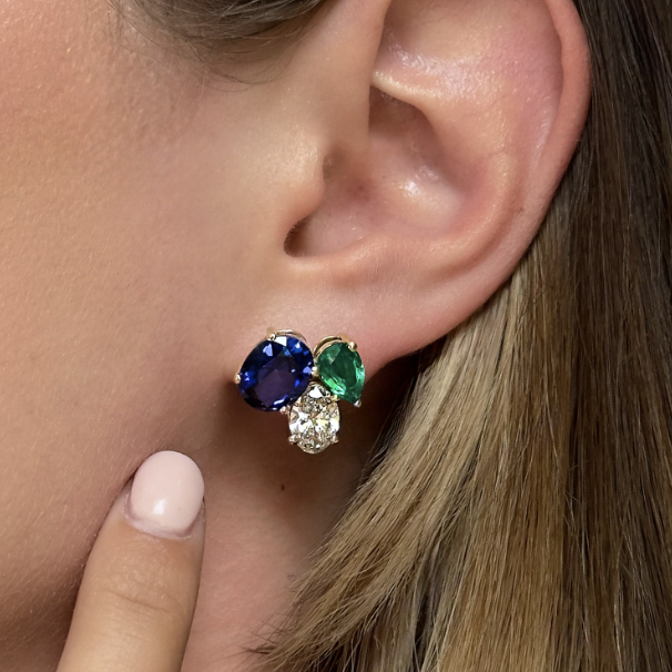 gemstone holiday earrings