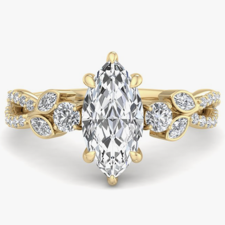 nature-inspired marquise diamond engagement ring