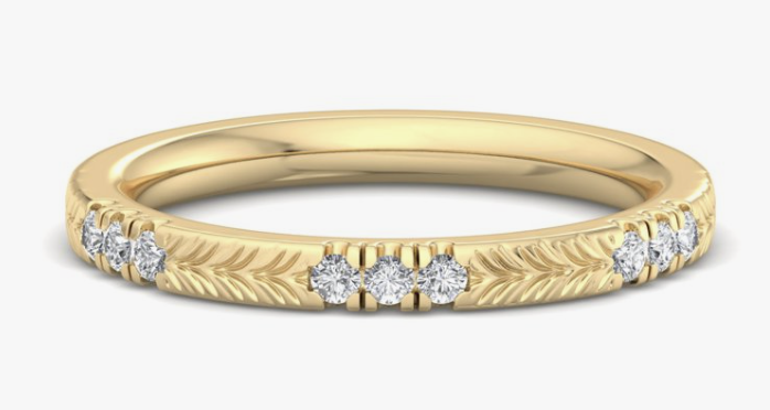 yellow gold diamond wedding band