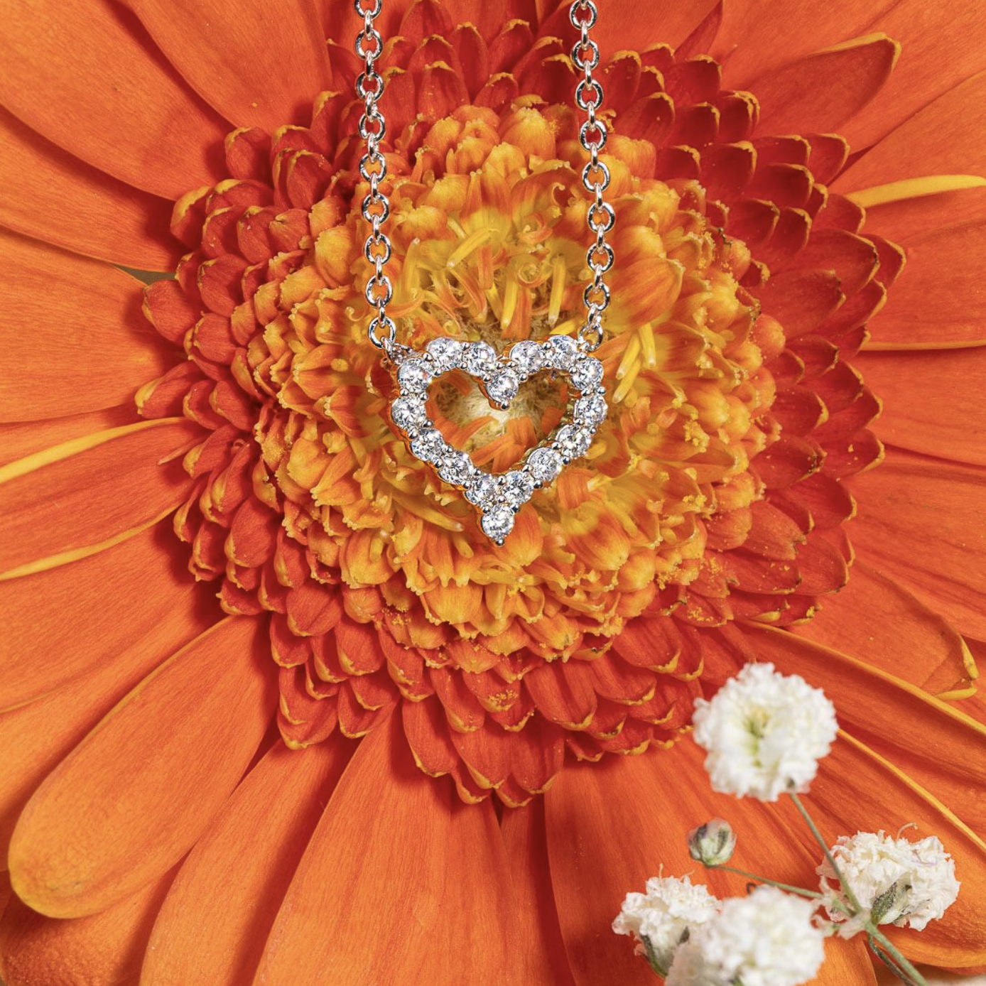 Open Heart Diamond Pendant