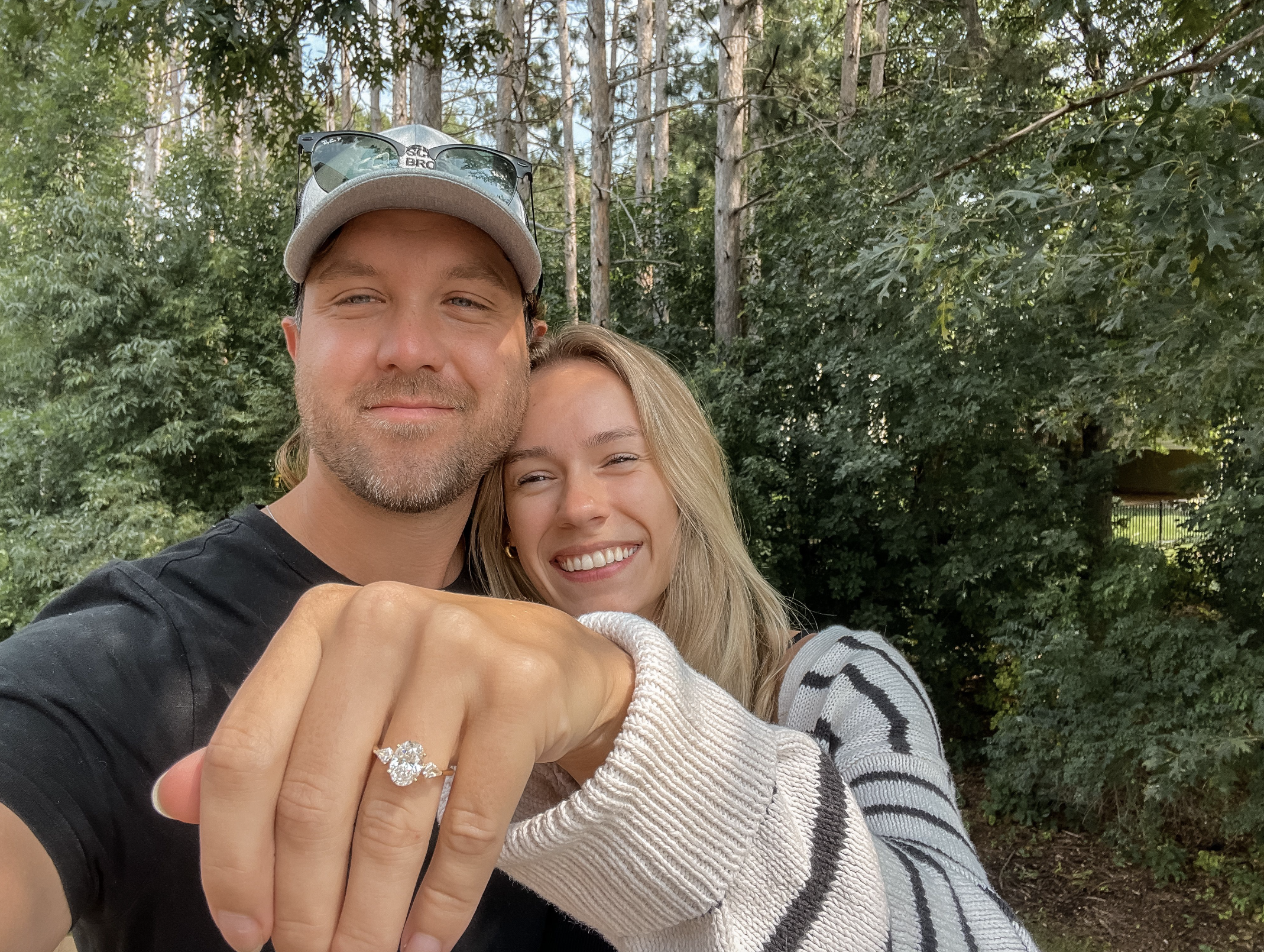 happy engaged couple