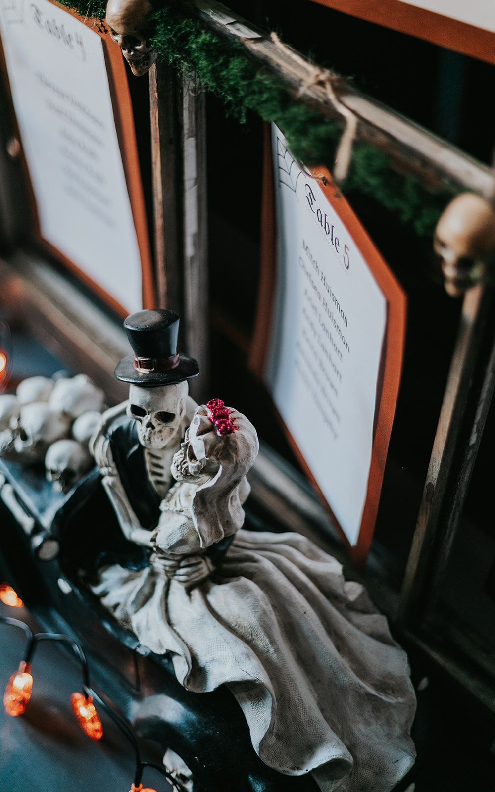 Wedding Table Decor for Halloween-themed wedding