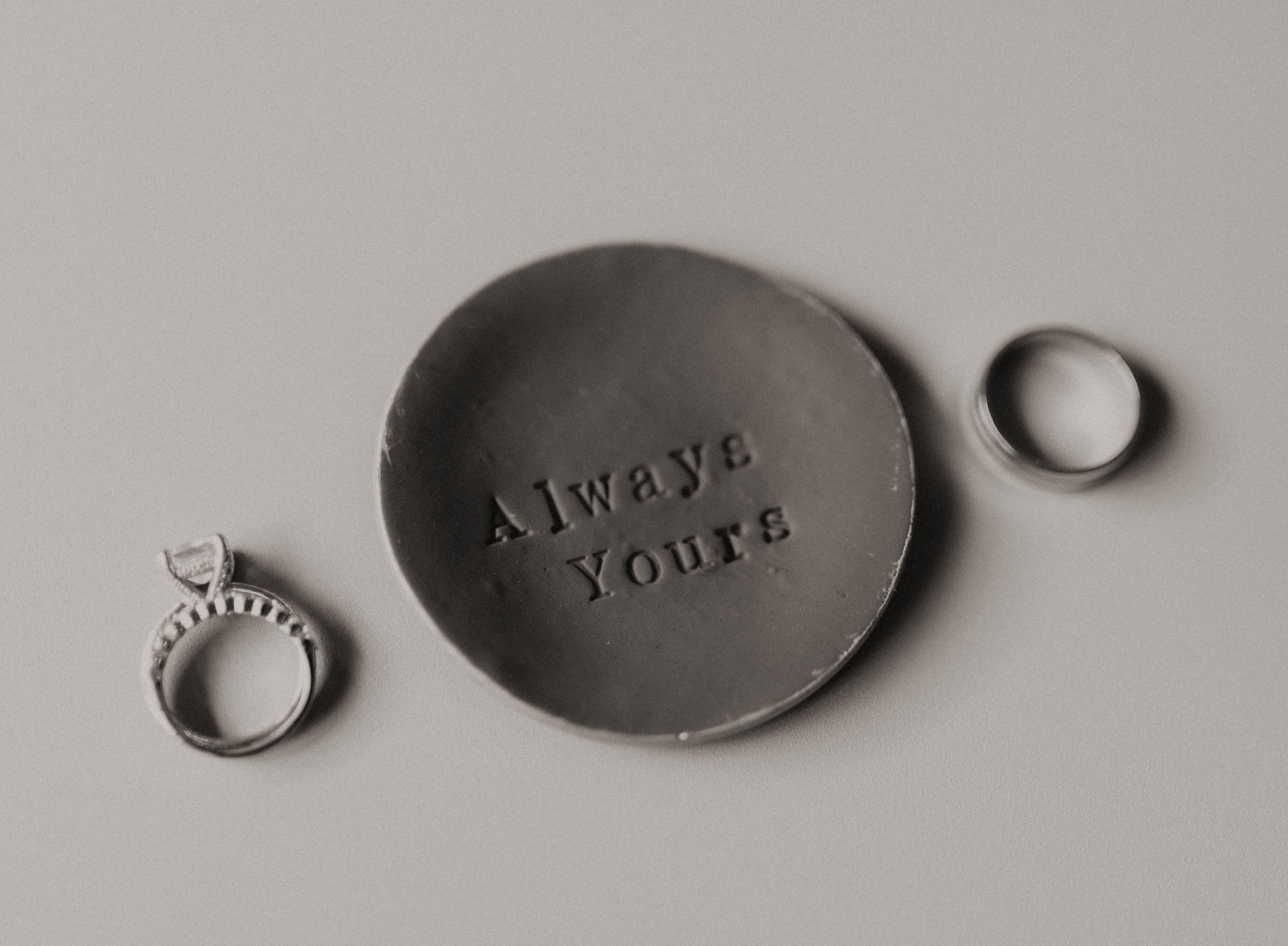 wedding rings with ring dish